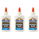 Elmer's Liquid School Glue, Washable, Great for Making Slime, 4 Ounces, Pack of 3