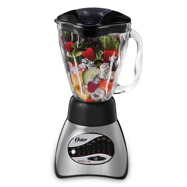 Oster Classic Series 16 Speed Blender with 5-Cup Glass Jar, Brushed Nickel