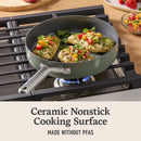 Calphalon Ceramic Nonstick 3-Qt. Sauté Pan with Lid, Silver Ash