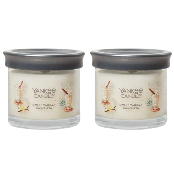 Yankee Candle Small Tumbler Scented Single Wick Jar Candle, Sweet Vanilla Horchata, Over 20 Hours of Burn Time, 4.3 Ounce (Pack of 2)