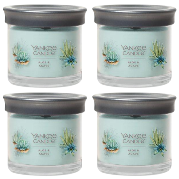 Yankee Candle Small Tumbler Scented Single Wick Jar Candle, Aloe & Agave, Over 20 Hours of Burn Time, 4.3 Ounce (Pack of 4)