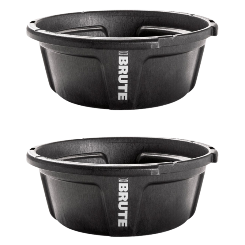 BRUTE Animal Pan Feeder, 6 Gallon, Pack of 2