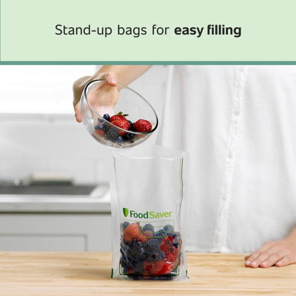 FoodSaver VS1210 Space Saving Vacuum Sealing System with (16) Easy Fill 1-Quart Vacuum Sealer Bags