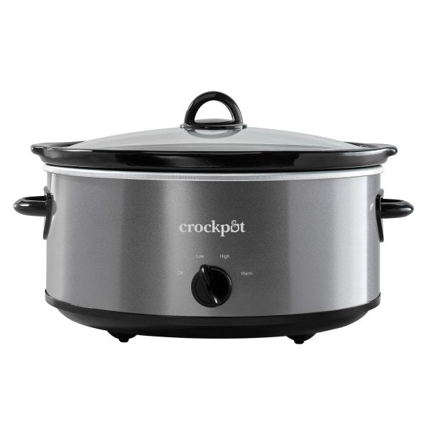 Crockpot Manual 7-Quart Slow Cooker, Charcoal