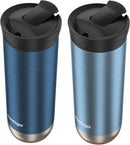 Contigo Byron 2.0 Stainless Steel Travel Mug with SNAPSEAL™ Lid and Grip, Blueberry & Glacier, 20 oz (Pack of 2)
