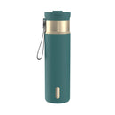 Contigo DualSip Leakproof Insulated Water Bottle with Carry Strap and 2-Way Lid, Mineral Teal Champagne, 24 Ounce