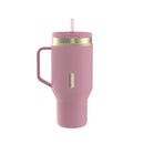 Contigo SnapSeal Leakproof Travel Tumbler with Handle and Straw, Pink Diamond Champagne, 30 Ounce