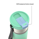 Contigo Kids DualSip Compact Leakproof Insulated Water Bottle with 2-Way Lid and Carry Strap, Mint Spark, 16 Ounce (2 Pack)