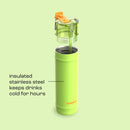 bubba DualSip Leakproof Insulated Water Bottle with Straw, Glow Up, 24 Ounce