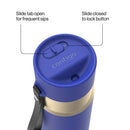 Contigo Autoseal Stainless Steel Leakproof Water Bottle with Carry Strap, Wild Indigo Champagne, 24 Ounce