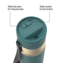 Contigo Autoseal Stainless Steel Leakproof Water Bottle with Carry Strap, Mineral Teal Champagne, 24 Ounce
