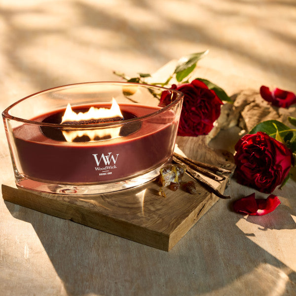 WoodWick Scented Ellipse Candle, Crackles as it Burns, Rouge Oud, 16oz