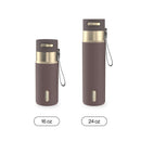 Contigo Autoseal Stainless Steel Leakproof Water Bottle with Carry Strap, Terra Champagne, 24 Ounce