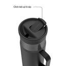 Contigo Snapseal Stainless Steel Leakproof Water Bottle with Side Handle, Licorice Gunmetal, 20 Ounce