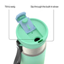 Contigo Kids DualSip Compact Leakproof Insulated Water Bottle with 2-Way Lid and Carry Strap, Mint Spark, 16 Ounce (2 Pack)