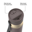 Contigo Autoseal Stainless Steel Leakproof Water Bottle with Carry Strap, Terra Champagne, 24 Ounce
