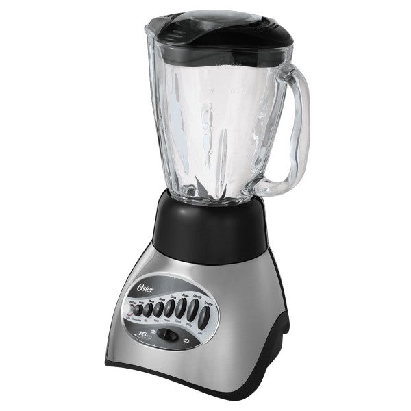 Oster Classic Series 16 Speed Blender with 5-Cup Glass Jar, Brushed Nickel