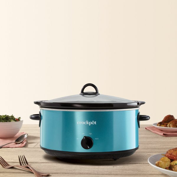 Crockpot Manual 7-Quart Slow Cooker, Turquoise