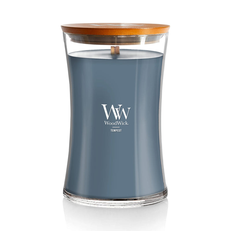 WoodWick Large Hourglass Scented Candle, Crackles as it Burns, Tempest, 21oz