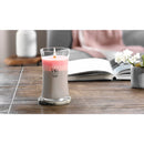 WoodWick Large Shoreline Trilogy Hourglass Scented Candle, Crackles as it Burns, Melon Blossom | Coastal Sunset | Palo Santo, 21oz