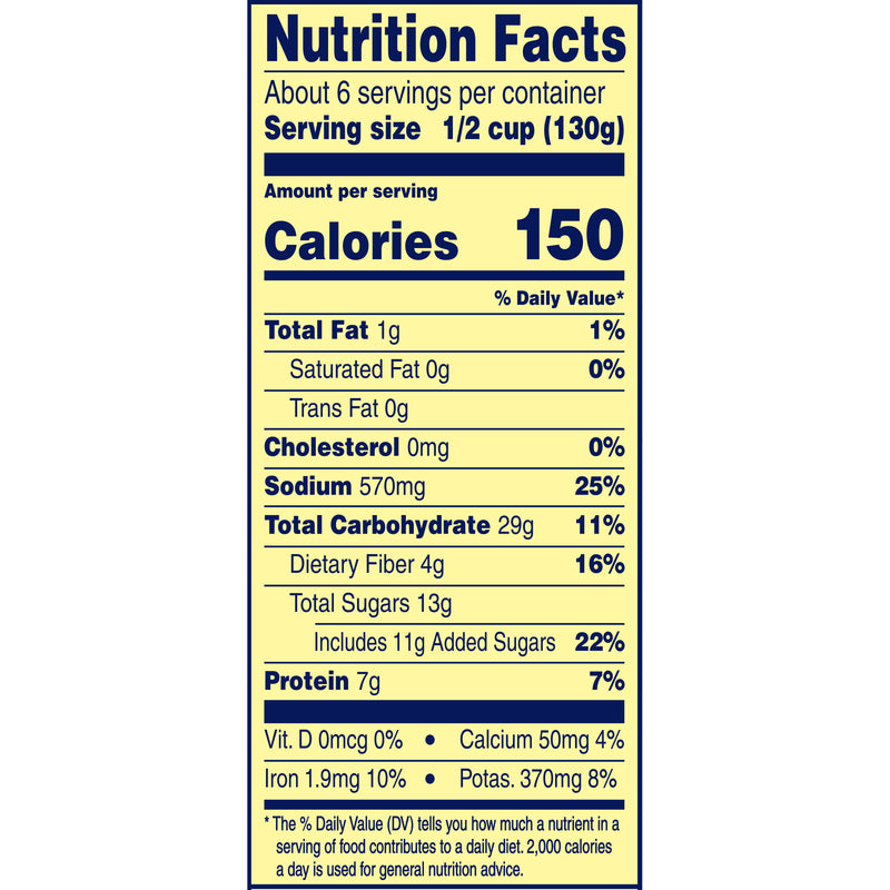 Nutrition Facts - about 6 servings per container BUSH'S BEST Baked Beans, Canned Homestyle Baked Beans, 28 Oz