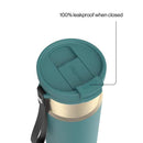 Contigo DualSip Leakproof Insulated Water Bottle with Carry Strap and 2-Way Lid, Mineral Teal Champagne, 24 Ounce