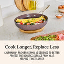 Calphalon Premier Ceramic Nonstick 10 inch Frying Pan, Durable Ceramic Pan, Fond