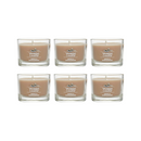 Yankee Candle Signature Votive Mini Candle Jar, Amber & Sandalwood Scent, Natural Soy Wax Blend Candle with Natural Fiber Wick, 1.3 OZ Glass Jar (Pack of 6)