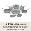 Calphalon Ceramic Nonstick 12-Piece Cookware Set, Silver Ash, 1 CT