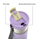 Contigo Kids DualSip Compact Leakproof Insulated Water Bottle with 2-Way Lid and Carry Strap, Lilac Pulse, 16 Ounce (2 Pack)