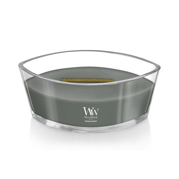 WoodWick Scented Ellipse Candle, Crackles as it Burns, Evening Bonfire, 16oz