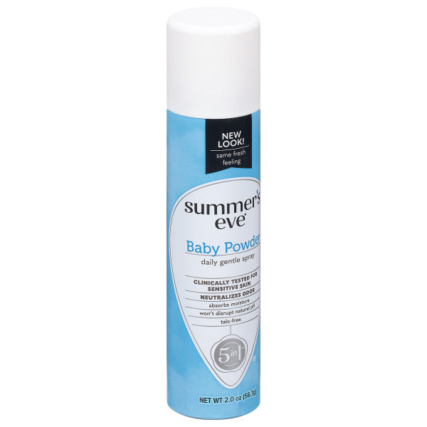 Summer's Eve Baby Powder Daily Gentle Feminine Spray, pH balanced, 2 oz