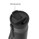 Contigo SnapSeal Stainless Steel Leakproof Water Bottle with Carry Strap, Licorice Gunmetal, 16 Ounce