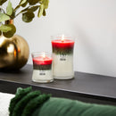 WoodWick Medium Winter Garland Trilogy Hourglass Scented Candle, Crackles as it Burns, Crimson Berries | Fraser Fir | White Teak, 9.7oz