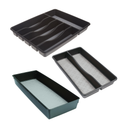 Rubbermaid Large Silverware Cutlery Tray, Drawer Organizer, & Gadget Tray Variety Pack, 3 CT