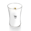 WoodWick Large Hourglass Scented Candle, Crackles as it Burns, White Teak, 21oz