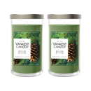 Yankee Candle Medium Pillar Scented Candle, Balsam & Cedar, 14.25 oz, 2-Pack