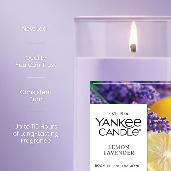 Yankee Candle Medium Pillar Scented Candle, Lemon Lavender, 14.25 oz (2-Pack)