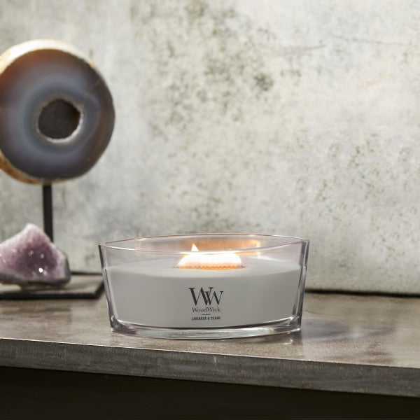 WoodWick Scented Ellipse Candle, Crackles as it Burns, Lavender & Cedar, 16oz