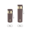 Contigo SnapSeal Vacuum-Insulated Stainless Steel Travel Mug, Terra Champagne, 16 Ounce (2 Pack)
