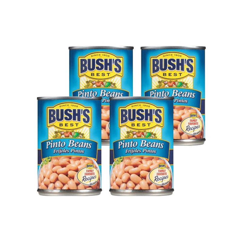 BUSH'S BEST Pinto Beans, Good Source of Plant Based Protein and Fiber, Low Fat, Gluten Free, For Soups, Salads and More, 16 Ounce Can