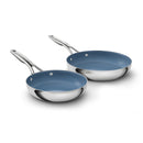 Calphalon Premier Ceramic Nonstick 8 inch and 10 inch Stainless Steel Frying Pan Set, Macaron