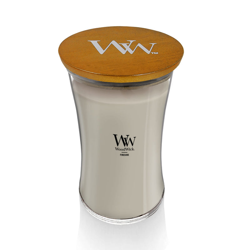 WoodWick Large Hourglass Scented Candle, Crackles as it Burns, Fireside, 21oz