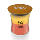 WoodWick Medium Tropical Sunrise Trilogy Hourglass Scented Candle, Crackles as it Burns, Blue Java Banana | Seaside Mimosa | Tamarind & Stonefruit, 9.7oz
