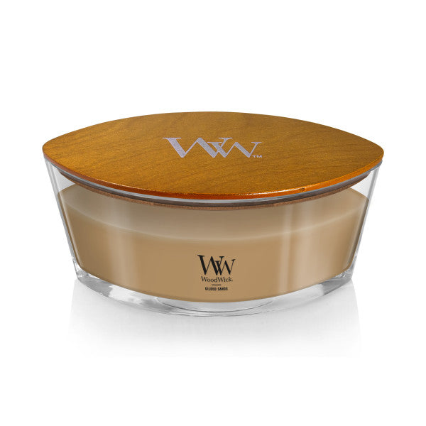 WoodWick Scented Ellipse Candle, Crackles as it Burns, Gilded Sands, 16oz