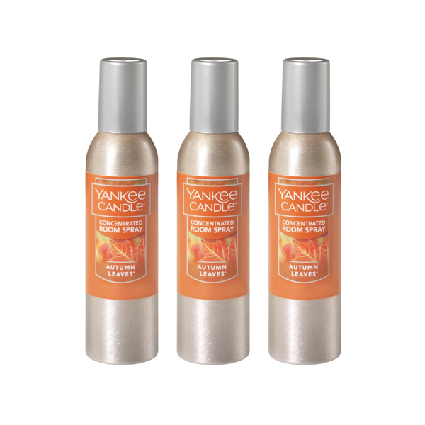 Yankee Candle Concentrated Air Freshener Room Spray, Odor Eliminator for Home, Bathroom, Autumn Leaves, 1.5 Oz (Pack of 3)