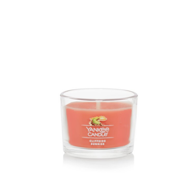 Yankee Candle Signature Votive Mini Candle Jar, Cliffside Sunrise Scent, Natural Soy Wax Blend Candle with Natural Fiber Wick, 1.3 OZ Glass Jar (Pack of 6)