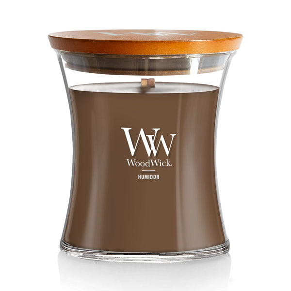 WoodWick Medium Hourglass Scented Candle, Crackles as it Burns, Humidor, 9.7oz