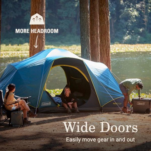 Coleman Skydome Camping Tent—XL 10-Person Camping Tent with Dark Room Technology