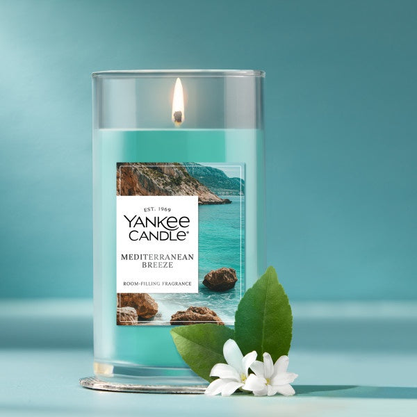 Yankee Candle Medium Pillar Scented Candle, Mediterranean Breeze, 14.25 oz (Pack of 2)